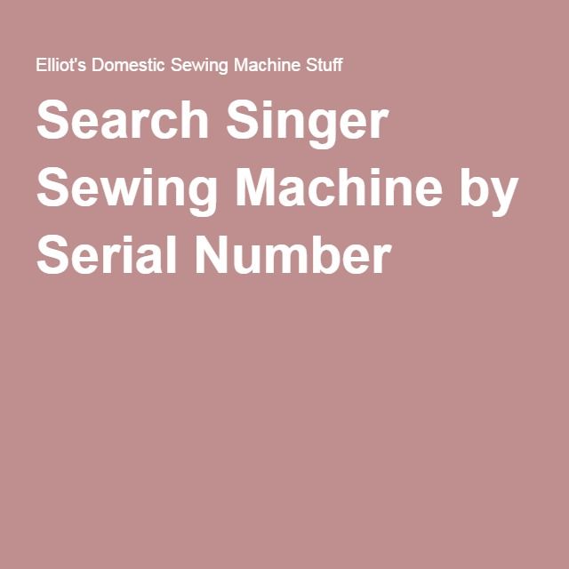 Identifying singer sewing machine models